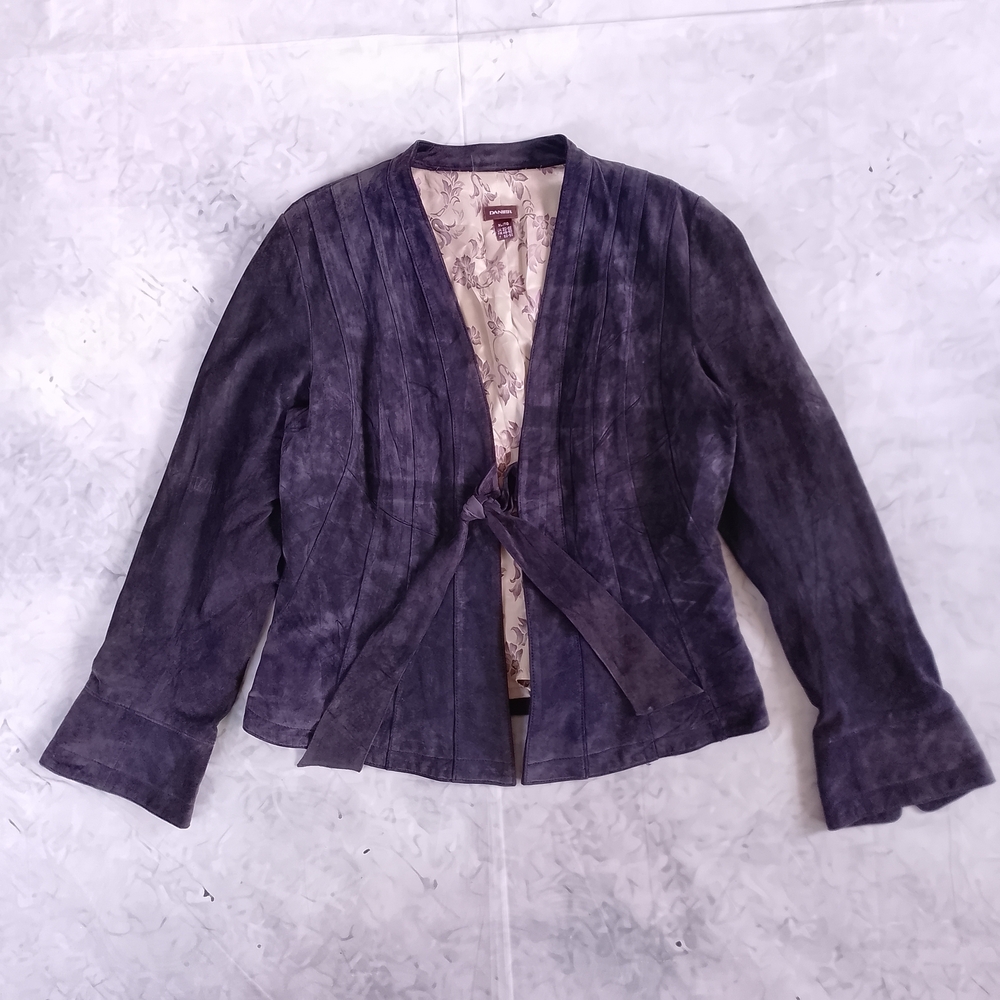 Vintage Danier Suede Tie-Front Jacket - Purple